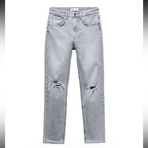 ZARA slim fit hi rise ripped jeans